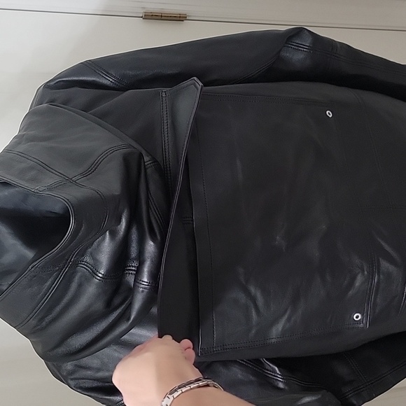 Public School New York Size M Leather Hooded Zip Front Jacket, NWOT - Picture 4 of 12